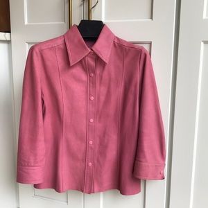 Etcetera 100% leather rose colored jacket